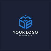 DB logo hexagon designs, best monogram initial logo with hexagonal shape design ideas vector