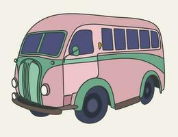 Retro bus. Vector isolated illustration.