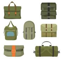 Vector illustration set hiking bag