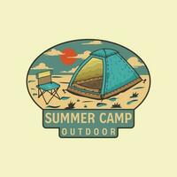 Summer Camp Vintage Vector Design.  Outdoor Adventure Badge logo design. Summer Camp Children Design.