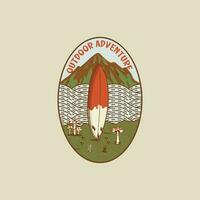 Outdoor Adventure Vintage Retro Badge Design vector