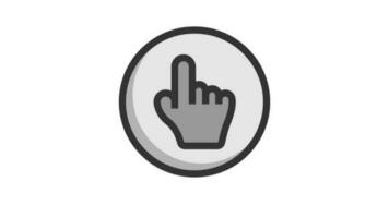 Hand Click Cursor animated icon on white background video