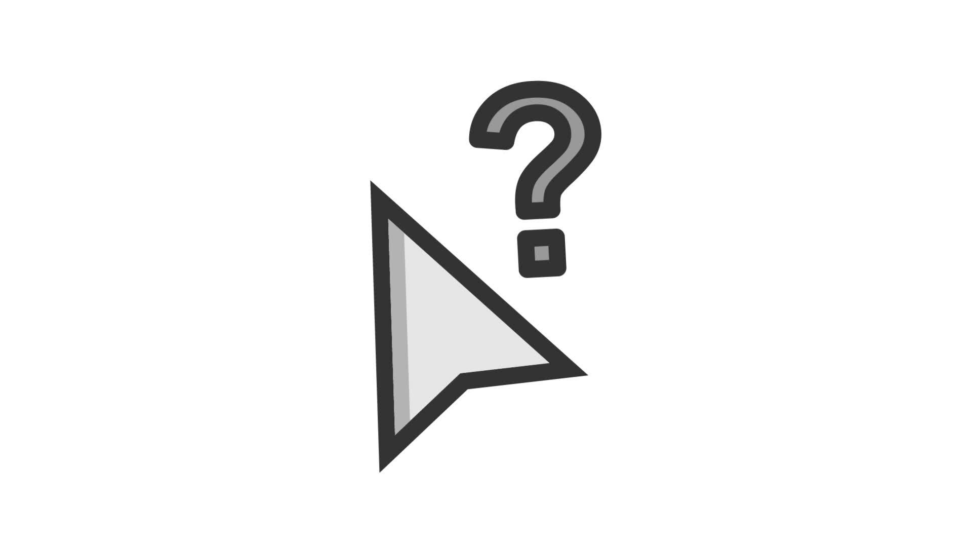 Help cursor animated icon on white background 23472021 stock video at