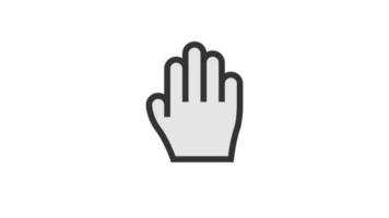 Hand Move Cursor animated icon on white background video