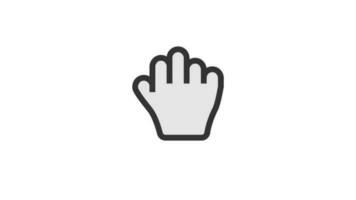 Hand Grab Cursor animated icon on white background video