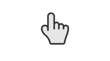 Hand Click Cursor animated icon on white background video