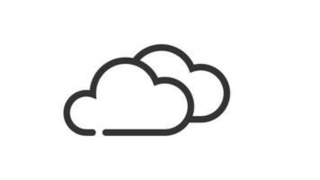 Cloudy on white background, Weather animated icon video