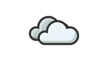 Cloudy on white background, Weather animated icon video