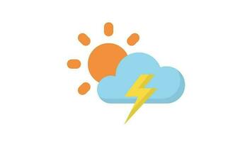 Blitz beim Tag auf Weiß Hintergrund, Wetter animiert Symbol video