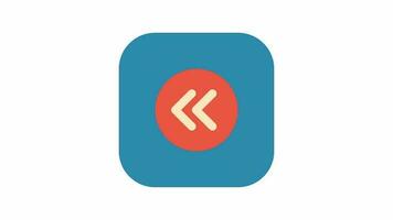 Previous Button on white background, animated icon. video