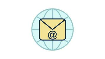 correo electrónico, comunicación concepto animado icono video