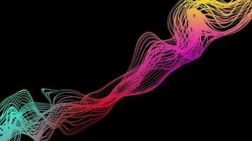 astratto vorticoso e fluente Linee sfondo. senza soluzione di continuità astratto con particelle modulo Linee. video