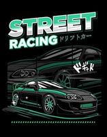 Japanese Drift Street Racing Car vector