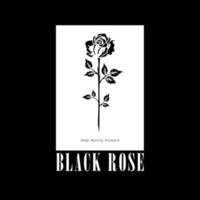 black rose Flower Graphic Design for T shirt Street Wear and Urban Style vector