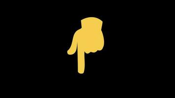 Hand pointing finger icon Showing forefinger loop motion graphics video transparent background with alpha channel