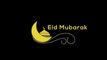 eid Mubarak loop motion graphics video transparent background with alpha channel.