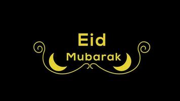 eid Mubarak loop motion graphics video transparent background with alpha channel.