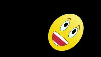 gezicht met smiley emoji gelukkig emotie icoon lus beweging grafiek video transparant achtergrond met alpha kanaal