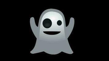 Halloween Ghost Face emoji emotion icon loop motion graphics video transparent background with alpha channel