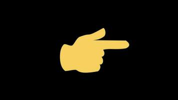 hand pekande finger ikon som visar pekfinger slinga rörelse grafik video transparent bakgrund med alfa kanal