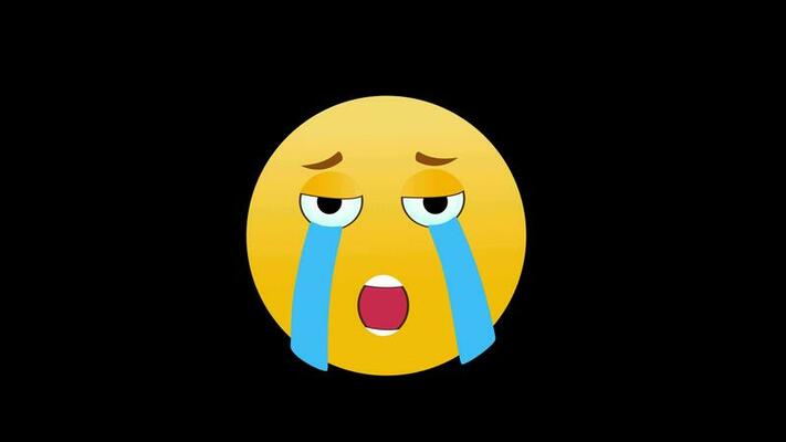 crying sad emoji emotion icon loop motion graphics video transparent  background with alpha channel 23472413 Stock Video at Vecteezy