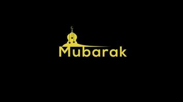 eid mubarak slinga rörelse grafik video transparent bakgrund med alfa kanal.