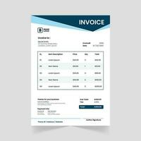 Print-Ready Creative Invoice Template for Corporate Businesses. Corporate Invoice Design with Abstract Elements for A Unique Touch vector