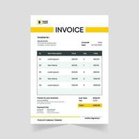 Print-Ready Creative Invoice Template for Corporate Businesses. Corporate Invoice Design with Abstract Elements for A Unique Touch vector