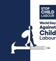 Vector Design for World Child Labour Day Supporting the End of Child Labour