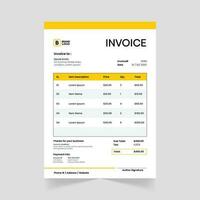 Print-Ready Creative Invoice Template for Corporate Businesses. Corporate Invoice Design with Abstract Elements for A Unique Touch vector