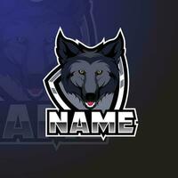 Esports Mascot Logo Template with Wolf  Character vector