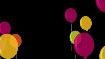 cumpleaños fiesta globo volador lazo movimiento gráficos vídeo transparente antecedentes con alfa canal video