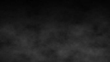 astratto bianca Fumo nel lento movimento. Fumo nube nebbia su nero sfondo video