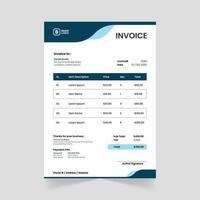 Print-Ready Creative Invoice Template for Corporate Businesses. Corporate Invoice Design with Abstract Elements for A Unique Touch vector