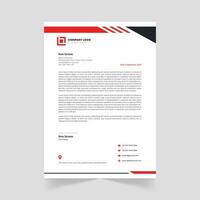 Modern Vector Professional Red and black Color shape Corporate letterhead design template