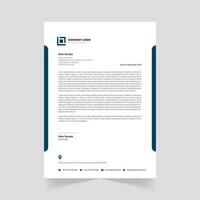 Professional Corporate Letterhead Design with Dark Blue Color Modern Vector Template Letterhead