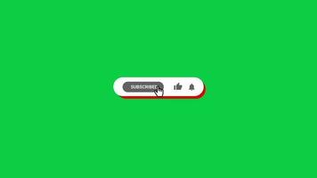 youtube inschrijven Leuk vinden klok kennisgeving knop cursor Klik animatie groen scherm video