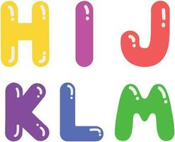 Set of colorful letters  Vector illustration. Decorative cute font and alphabet