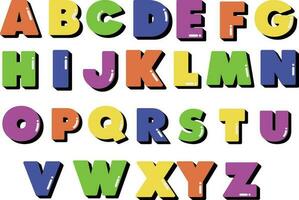 Set of colorful letters Vector illustration. Decorative cute font and  alphabet 23472649 Vector Art at Vecteezy