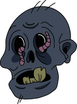 Vector illustration of a cute cartoon zombie. Isolated on white background.