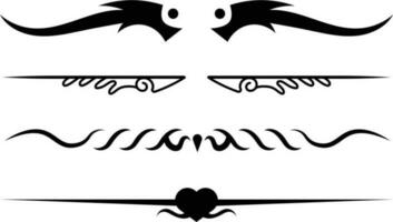 Tribal design elements set. Vector illustration in black and white colors.
