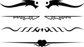 Tribal design elements set. Vector illustration in black and white colors.