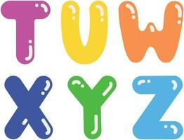 Set of colorful letters  Vector illustration. Decorative cute font and alphabet