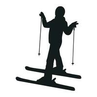 Abstract skier silhouette vector