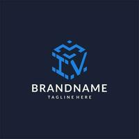 IV logo hexagon designs, best monogram initial logo with hexagonal shape design ideas vector