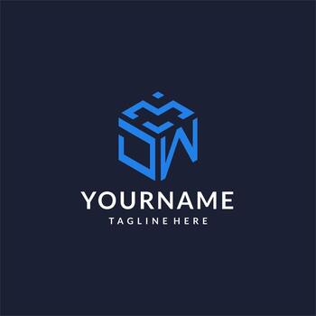 JW logo hexagon designs, best monogram initial logo with hexagonal shape design ideas vector