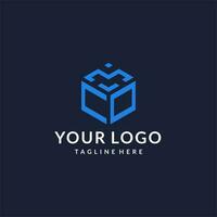 CO logo hexagon designs, best monogram initial logo with hexagonal shape design ideas vector