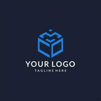 co logo hexágono diseños, mejor monograma inicial logo con hexagonal forma diseño ideas vector