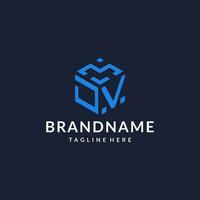 JV logo hexagon designs, best monogram initial logo with hexagonal shape design ideas vector