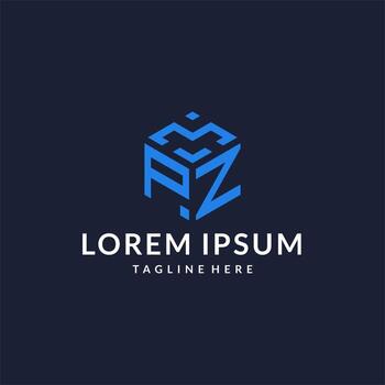 PZ logo hexagon designs, best monogram initial logo with hexagonal shape design ideas vector